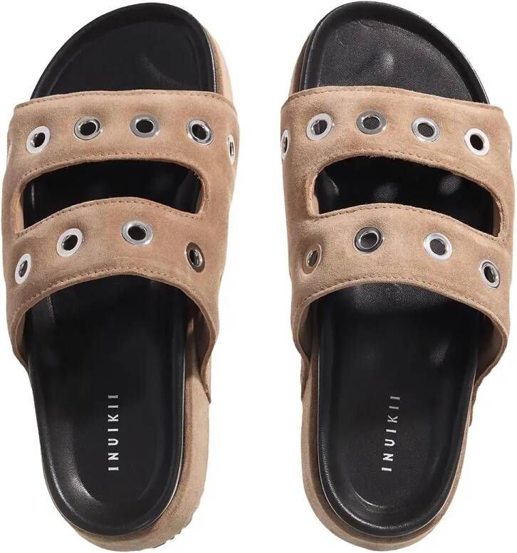 INUIKII Slippers & Mules Suede Studs in taupe