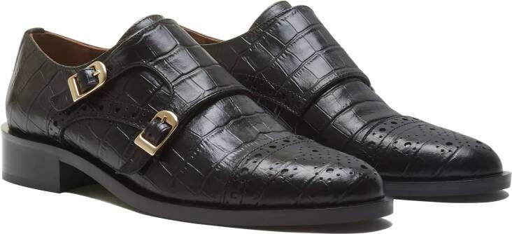 Isabel Bernard Loafers & ballerina schoenen Vendôme Sophie Croco Schwarze Leder in zwart