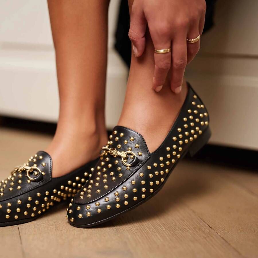 Isabel Bernard Loafers Vendôme Fleur Schwarz Loafers in zwart