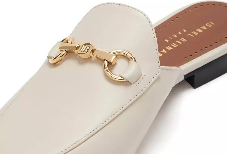 Isabel Bernard Loafers & ballerina schoenen Vendôme Fleur calfskin leather slipper loafers in beige