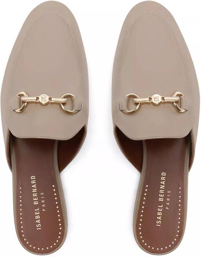 Isabel Bernard Loafers & ballerina schoenen Vendôme Fleur calfskin leather slipper loafers in taupe