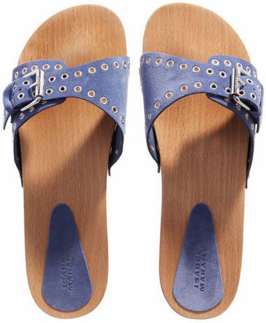 Isabel marant Sandalen Jaso Leather Slides in blauw
