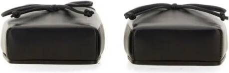 Jacquemus Black Lambskin Mules With Bow Detail in zwart
