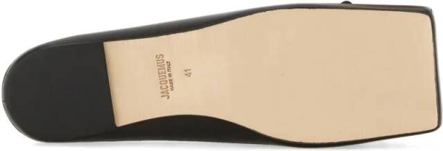 Jacquemus Black Lambskin Mules With Bow Detail in zwart