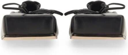 Jacquemus Black Square-Toe Shoes With Gathered Upper in zwart