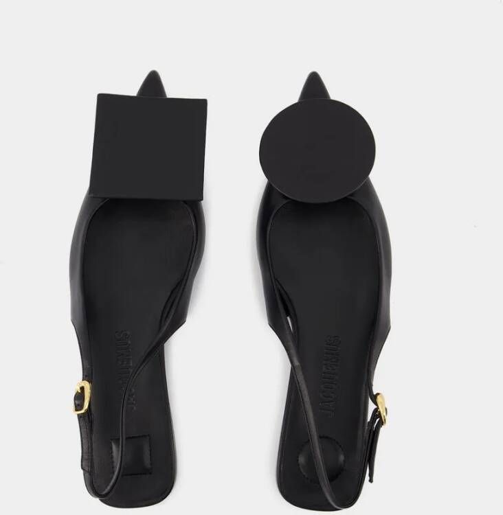 Jacquemus Les Slingbacks Duelo P Pumps Leather Black in zwart