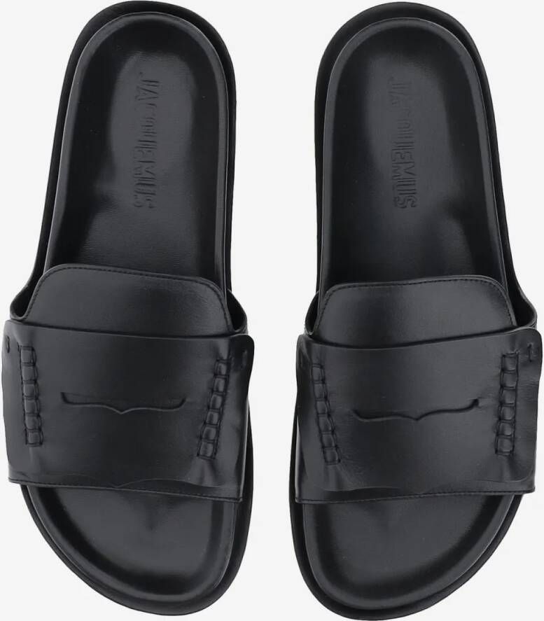 Jacquemus Slippers & Mules Leather Mocassin Sandal in zwart