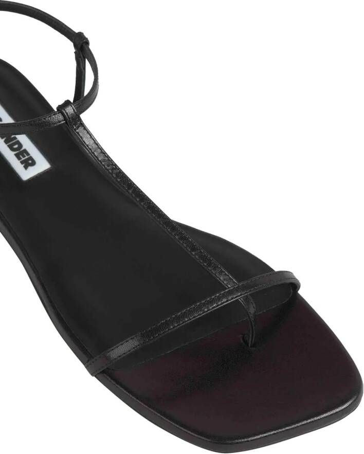 Jil Sander Ballerinas Flat Leather Sandals in zwart