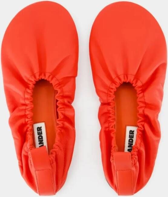 Jil Sander Ballerinas Leather Red in rood