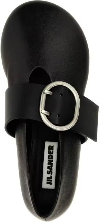 Jil Sander Buckle Ballet Flats in zwart