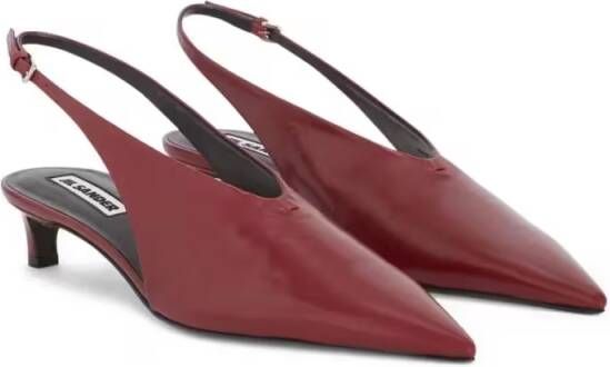 Jil Sander Hoge hakken Red Leather Slingback in rood