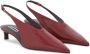 Jil Sander Hoge hakken Red Leather Slingback in rood - Thumbnail 2