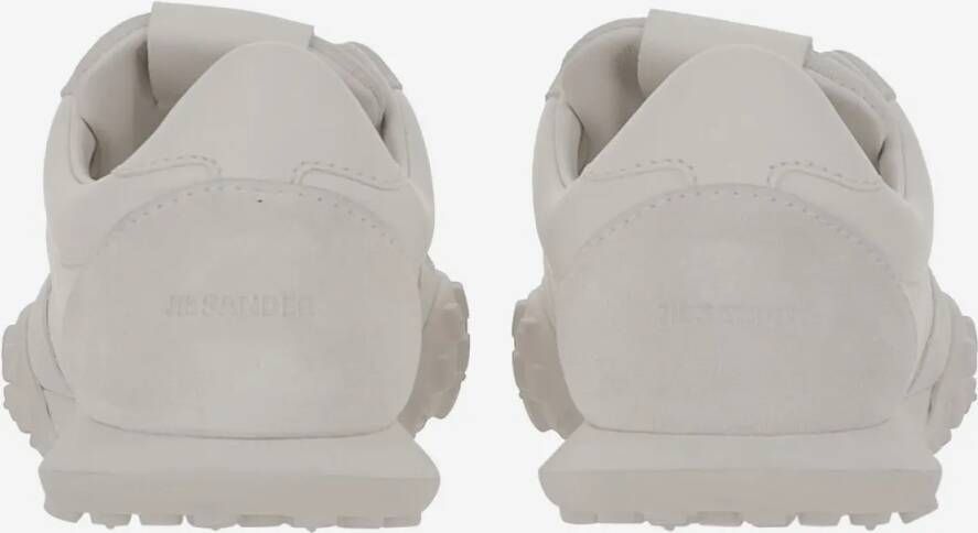 Jil Sander Low-Top Sneakers Satin-Effect Nylon Sneakers With Suede Trim And Ru in wit