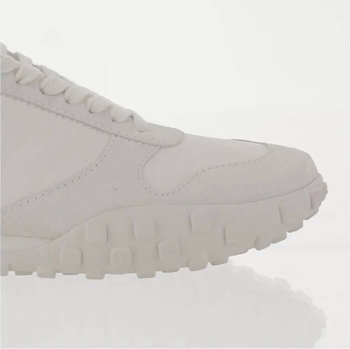 Jil Sander Low-Top Sneakers Satin-Effect Nylon Sneakers With Suede Trim And Ru in wit