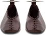 Jil Sander Mahogany Leather Ring Ballerina With Stitched Deta in zwart - Thumbnail 3