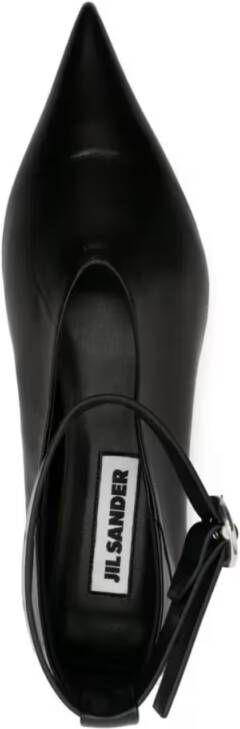 Jil Sander Pointed Toe Ballerinas in zwart