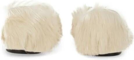 Jil Sander Pointed-Toe Low Calfskin Slipper With Textured Fin in beige