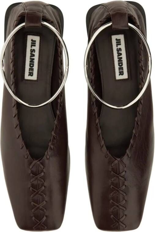 Jil Sander "Ring" Dancer Flats in rood