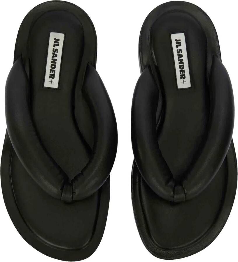 Jil Sander Sandalen Flat Leather Sandals in zwart