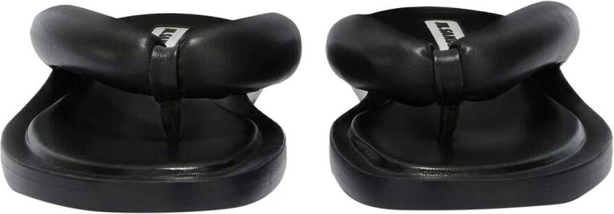 Jil Sander Sandalen Flat Leather Sandals in zwart