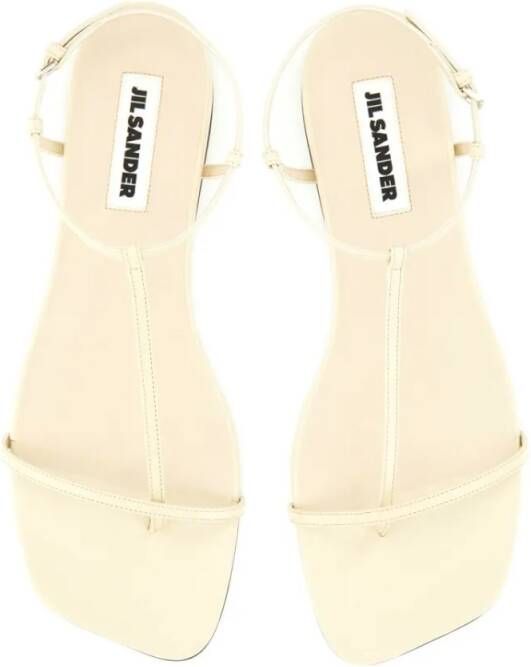 Jil Sander Sandalen Leather Sandals With Ankle Strap in wit