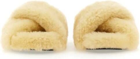 Jil Sander Sandalen Plush Shearling Cross-Over Sandal With Leather-Cov in geel