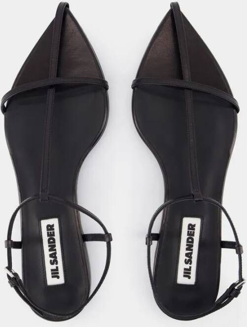 Jil Sander Sandalen Sandals Leather Black in zwart