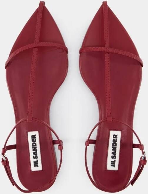Jil Sander Sandalen Sandals Leather Red in rood