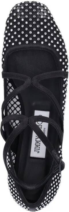 Jimmy Choo "Astoria" Ballerinas With Strass – Black in zwart