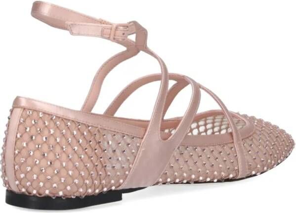 Jimmy Choo "Astoria" Rhinestone Ballerinas in roze
