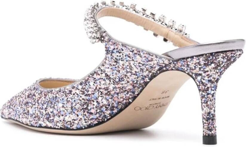 Jimmy Choo Hoge hakken Bing Glitter Pumps in zilver
