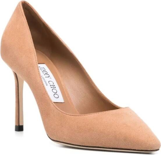 Jimmy Choo Hoge hakken Pointed Toe Slip-On Pumps With High Stiletto Heel in beige