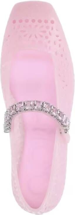 Jimmy Choo "Mary Jane Jelly" Ballerinas – Pink in roze