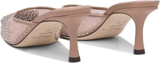 Jimmy Choo Sandalen Embellished Leather Sandals With Pointed Toe in bruin