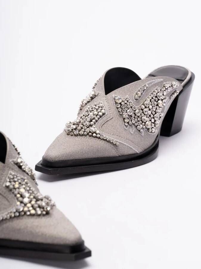 Jimmy Choo Slippers & Mules `Cece Mule Ii 60` in grijs