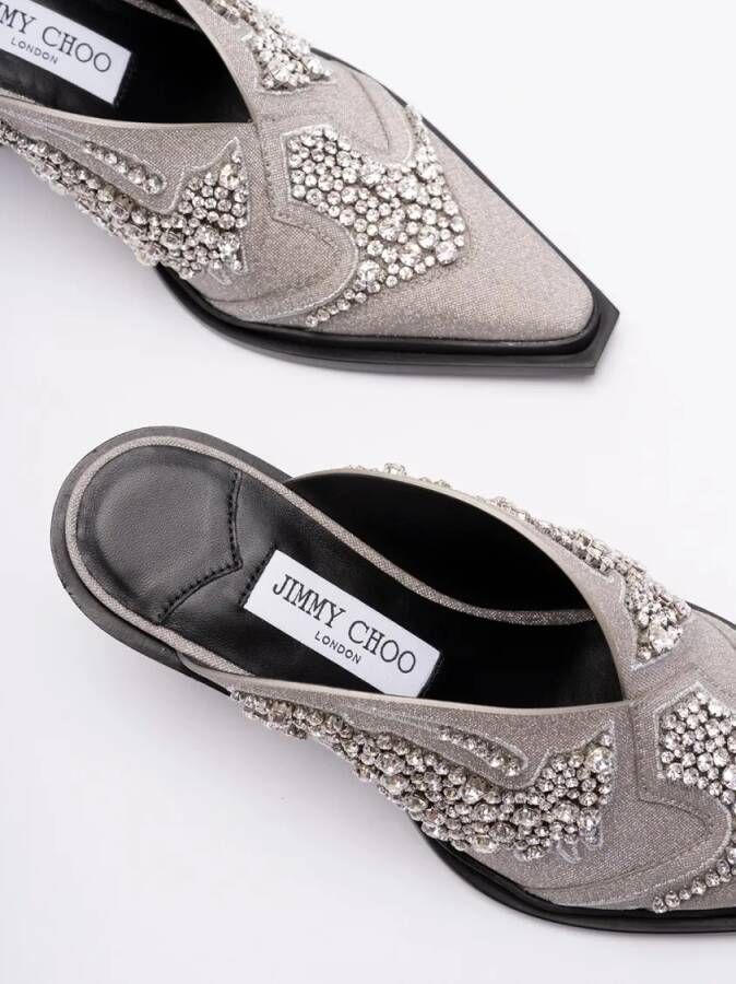 Jimmy Choo Slippers & Mules `Cece Mule Ii 60` in grijs