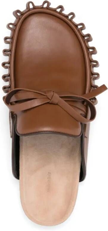 J.W.Anderson Slippers & Mules Chocolate Brown Bow-Detail Slippers in bruin