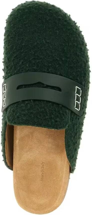 J.W.Anderson Slippers & Mules 'Felt Loafer' Mules in groen