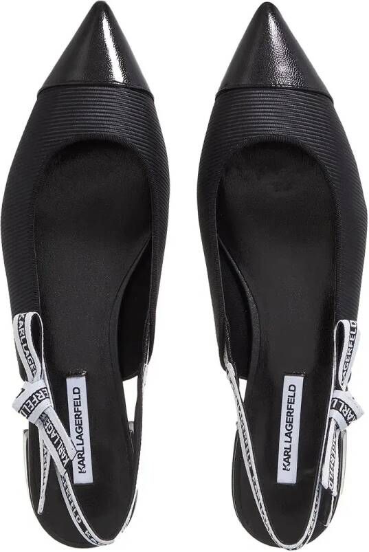 Karl Lagerfeld Ballerinas Kerrie Ribbed Sling in zwart