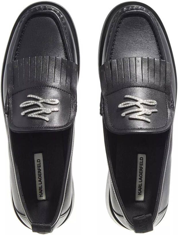 Karl Lagerfeld Loafers & ballerina schoenen Mokassino II Brooch Kiltie Loafer in zwart