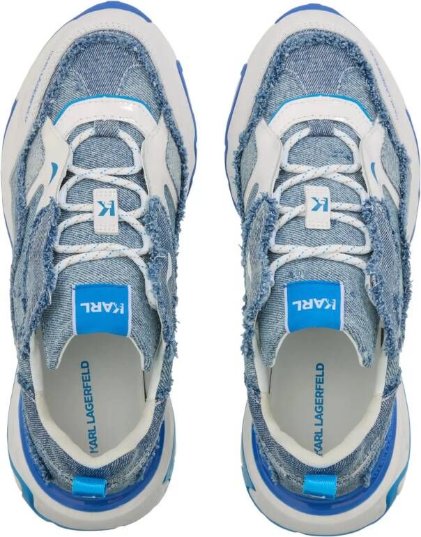 Karl Lagerfeld Low-Top Sneakers Blaze Strike Lace Denim Mix in blauw