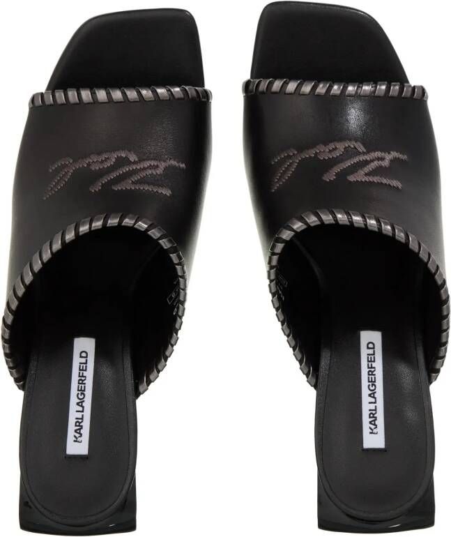 Karl Lagerfeld Sandalen met hak Astra Nova Whipstitch Slide in zwart