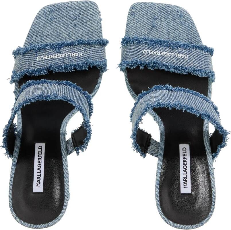 Karl Lagerfeld Sandalen met hak Waverly Double Strap Slide in blauw