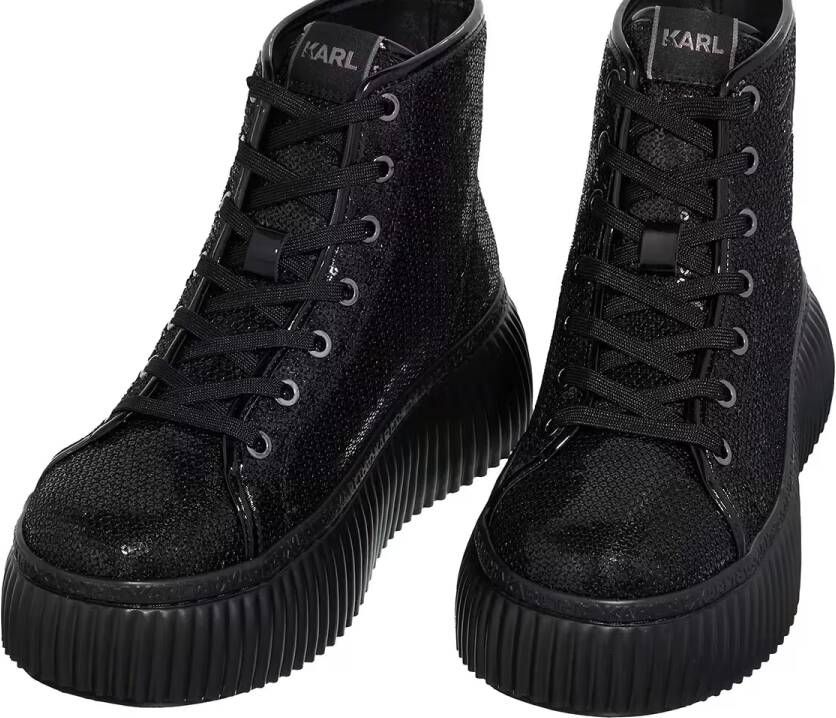 Karl Lagerfeld Sneakers Kreeper Lo Sparkle Mid Lace in zwart