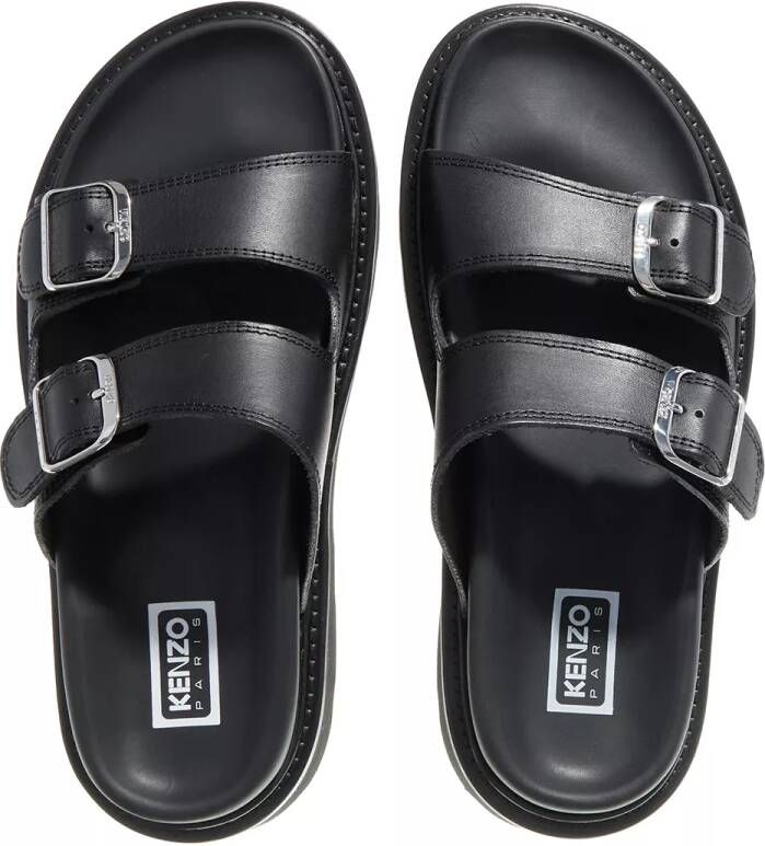 Kenzo Slippers Leather Sandal Mule in zwart
