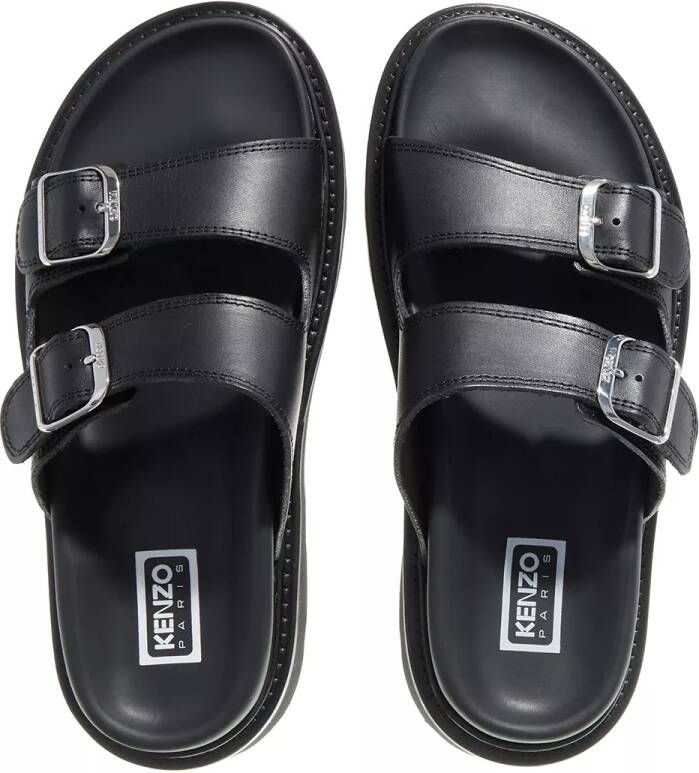 Kenzo Slippers & Mules Leather Sandal Mule in zwart