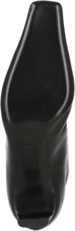 Khaite Boots High-Shaft Leather Boots With Glossy Finish in zwart