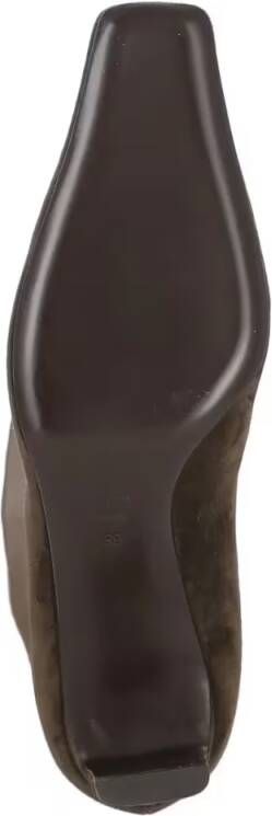 Khaite Boots Knee-High Brown Suede Leather Boots in bruin