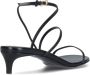 Khaite Zwarte leren kittenhak sandalen Black Dames - Thumbnail 5