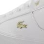 Lacoste Logo Sneaker Mat Leer Label Reliëf White Dames - Thumbnail 13